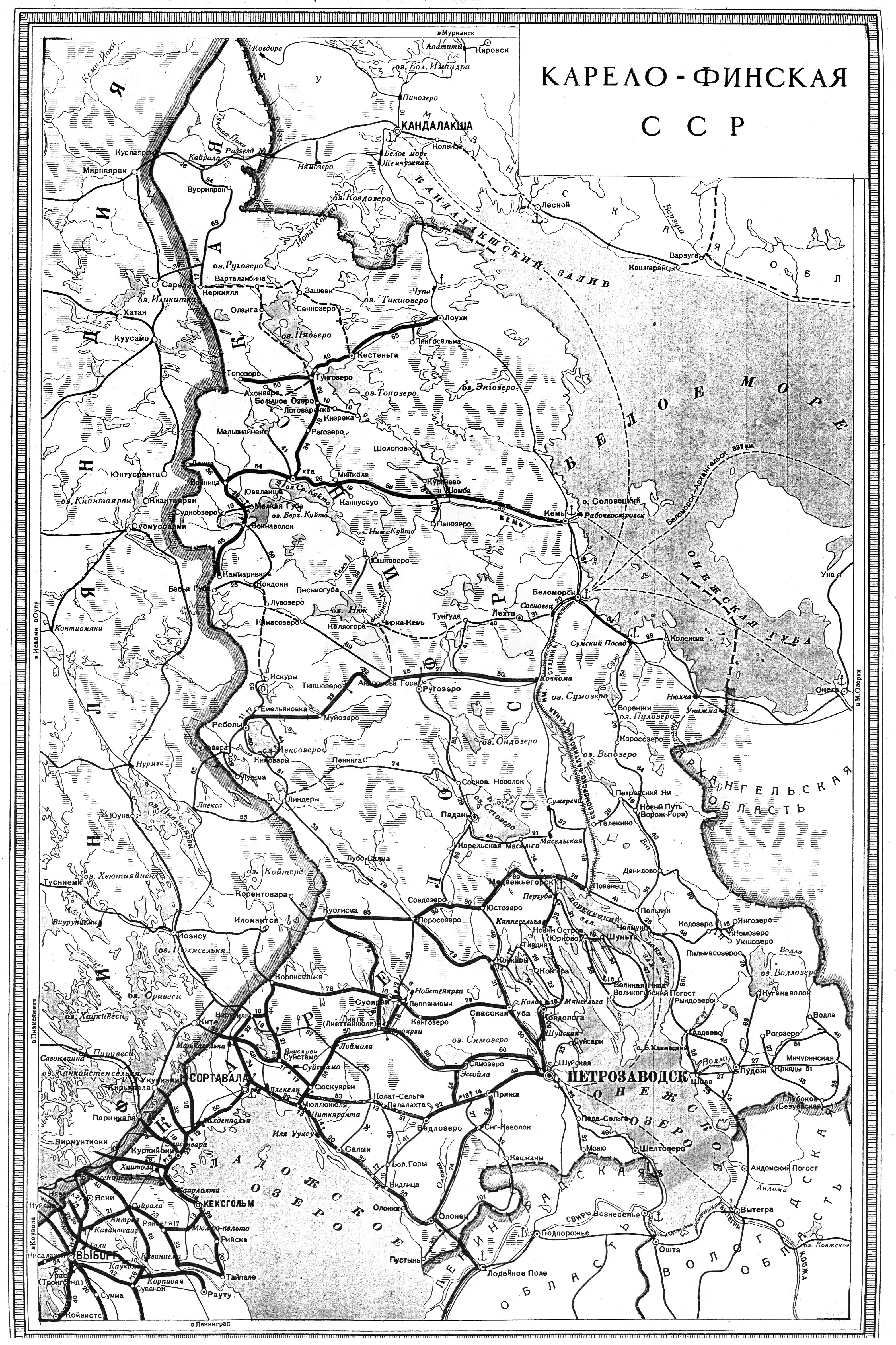 Карта военных дорог карелии